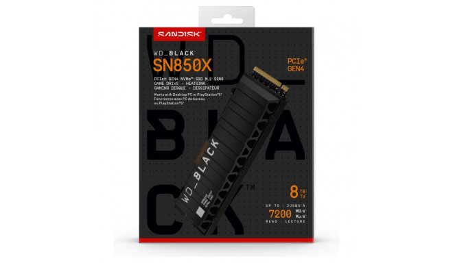 "8TB WD Black SSD SN850X Heatsink POWERED BY SANDISK"