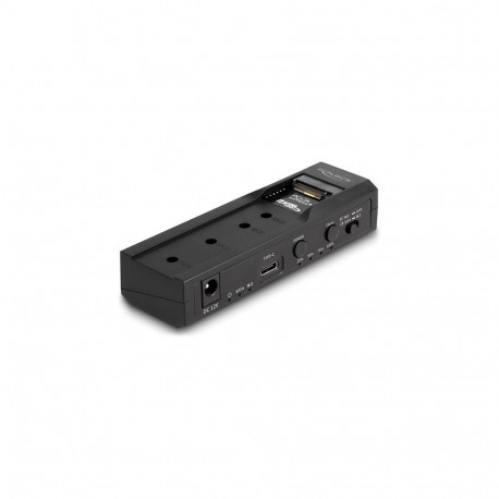 USB Type-C™ konverter 1 x M.2 NVMe SSD-le + 1 x SATA SSD-/HDD-kettale, kloonimisfunktsiooniga