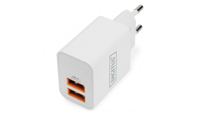"Digitus Charger 2x USB-A 15W 2x 24A weiß"