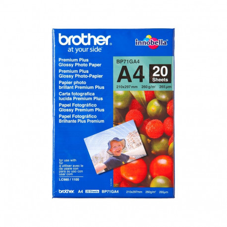 "BROTHER BP71GA4 Fotopapier A4 20BL"