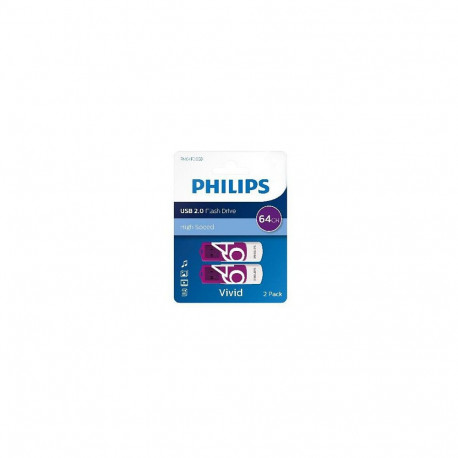 "STICK Philips USB 2.0 2-Pack 64GB Vivid Edition Magic Purple"