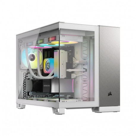 "CORSAIR mATX 2500X (Tempered Glass) White/Satin Grey"