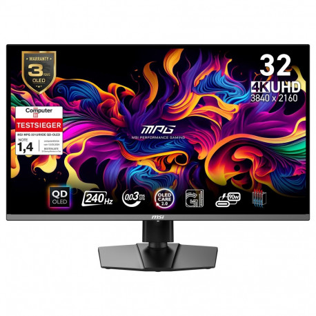 MSI MPG 321URXDE QD-OLED (80 cm (31,5-tolline), must, UltraHD/4K, QD-OLED, Adaptive-Sync, USB-C, 240