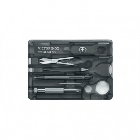 "V-0.73 33.T3 Taschenmesser Swiss Card Lite,s chwarz transparent"