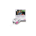 "LENCO DVP-910 9"" DVD-Player + USB & KfZ-Halterung. pink/wei"