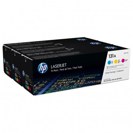 "HP 131A original Toner cartridge U0SL1AM cyan magenta yellow standard capacity 3 x 1.800 pages 3-pa