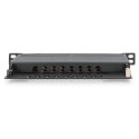 "DIGITUS Cat.6A Slim Patch Panel, gesch.,8-Port, 0,5 HE, 10"