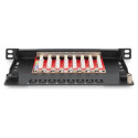 "DIGITUS Cat.6A Slim Patch Panel, gesch.,8-Port, 0,5 HE, 10"
