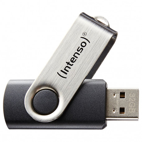 Intenso Basic Line 8GB USB 2.0 mälupulk, must/hõbedane