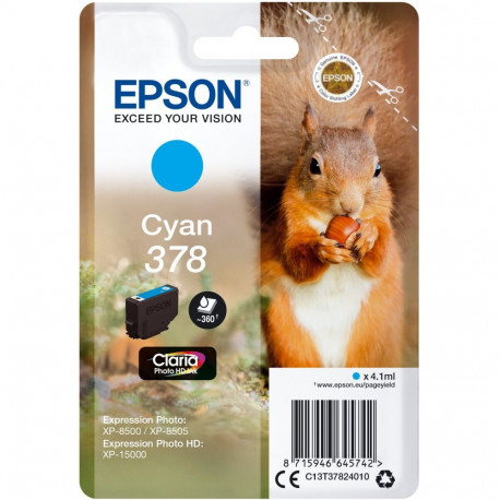 "Epson Tinte 378 C13T37824010 Cyan bis zu 360 Seiten"