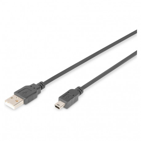 "DIGITUS USB 2.0 Anschlusskabel Typ A -mini B St/St 3.0m, sw"