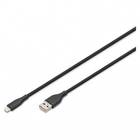"DIGITUS USB 2.0 Kabel Typ A-Lightning Silikon 2m MFI schwarz"