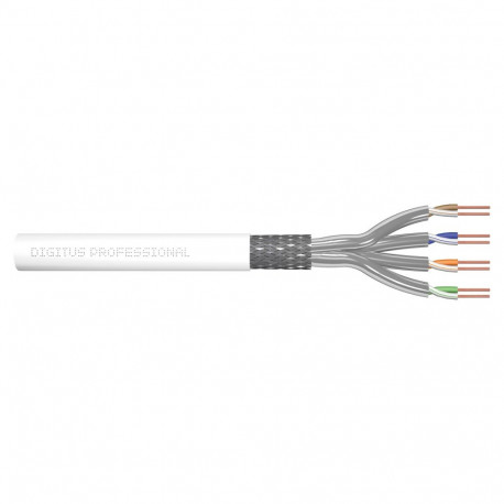 "DIGITUS Verlegekabel S/FTP Cat7 305m. Box. AWG 26/1. weiß"