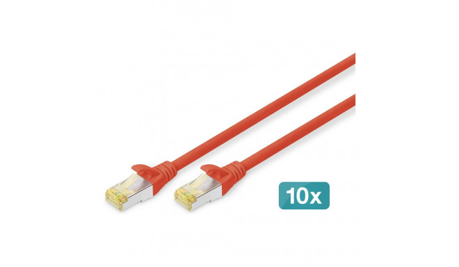"DIGITUS CAT 6A S/FTP Patchkabel, 10 Stück, 3m, rot"