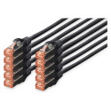 "DIGITUS CAT 6 S/FTP Patchkabel, 10 Stück, 3m, schwarz"