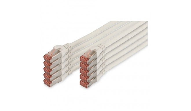 "DIGITUS CAT 6 S/FTP Patchkabel, 10 Stück, 1m, weiß"