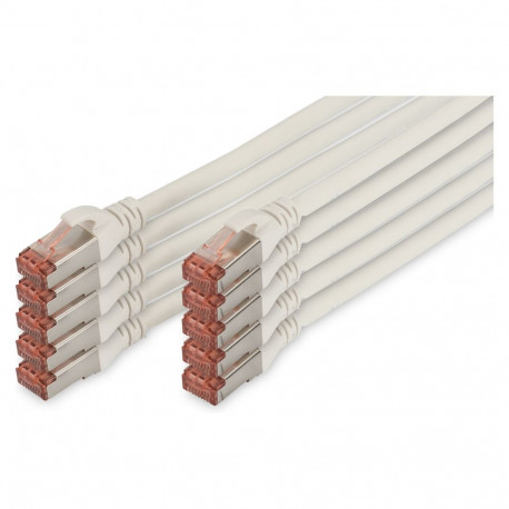 "DIGITUS CAT 6 S/FTP Patchkabel, 10 Stück, 0,25m, weiß"
