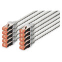 "DIGITUS CAT 6 S/FTP Patchkabel, 10 Stück, 0,25m, grau"