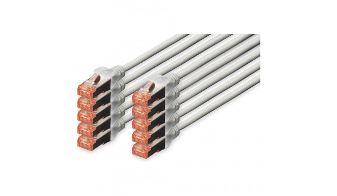 DIGITUS CAT 6 S/FTP patch-kaabel, 10 tk, 0,25m, hall