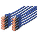 "DIGITUS CAT 6 S/FTP Patchkabel, 10 Stück, 1m, blau"