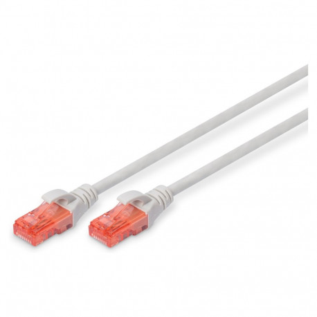 "DIGITUS Patchkabel Cat6 U/UTP 2xRJ45 1.0m grau Hebelschutz Polybeutel"