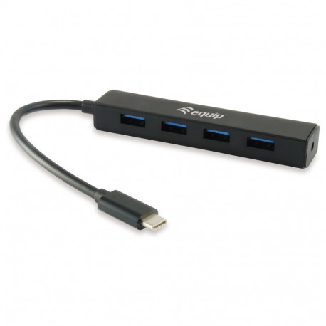 Equip USB-jaotur 4-porti 3.2/C->4x3.0 5Gbps ilma toiteplokita must