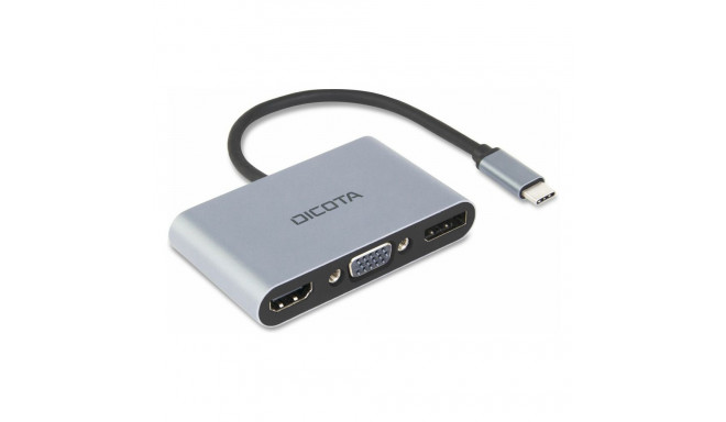 D Dicota USB-C kaasaskantav 5-in-1 dokkimisjaam 4K HDMI/DP PD