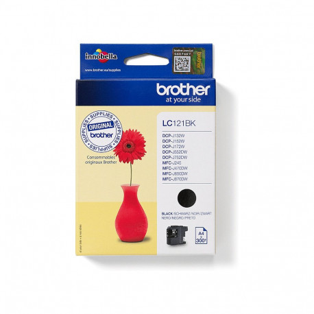 "Brother Tinte LC-121BK Schwarz bis zu 300 Seiten nach ISO/IEC 24711"