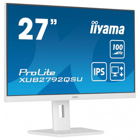 "68,5cm/27"" (2560x1440) iiyama Prolite XUB2792QSU-W6 16:9 WQHD IPS 100Hz 0,4ms HDMI DP USB Pivot Wh