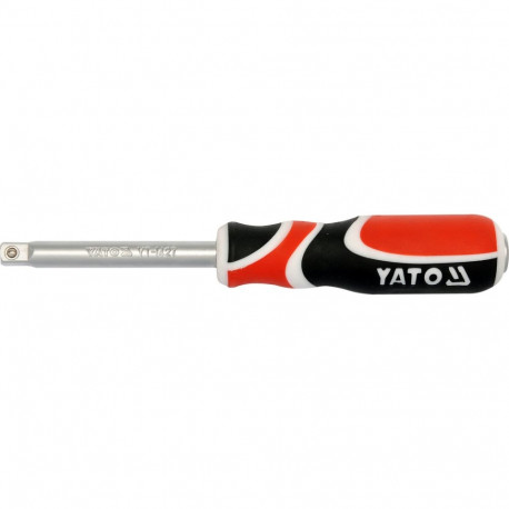 Yato YT-1427 1/4" spinner handle, 150mm, CrV 50BV30, chrome plated, satin, PP/TPR