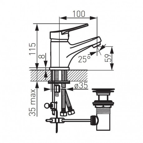 FAUCET WASHBASIN FERRO DECO BDC2 CHR