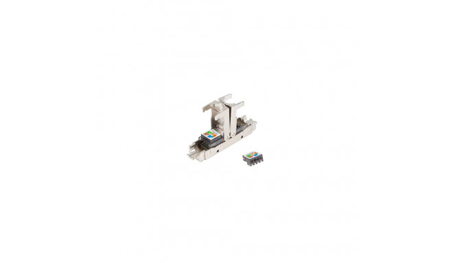Lanberg | 2X RJ45 CAT6A FTP Plug 8P8C Tool-less Adapter | PL2SA-6000TL | Silver/Transparent