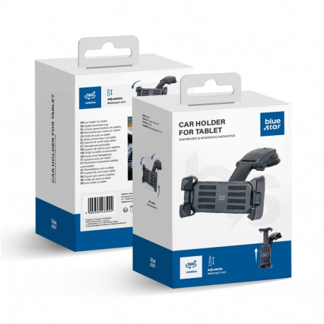 BLUE STAR Max Wide with lock system car holder for tablet 4,7-14" windshield mount black
