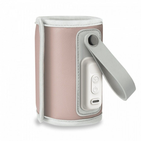 The Lionelo Thermup Go in Pink is a portable, USB-powered bottle warmer designed fo