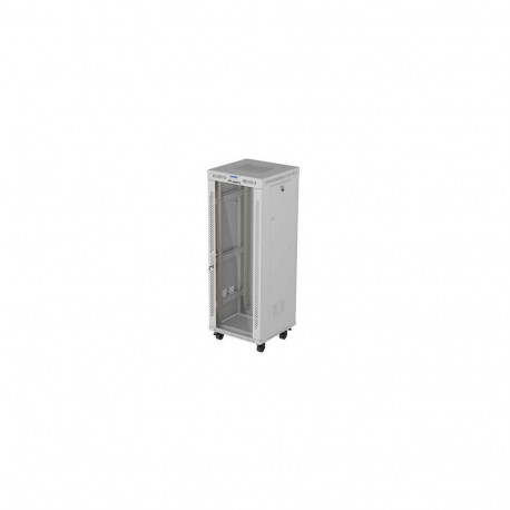 19" 32U Standing Rack Cabinet 600×600 Gray with Perforated Doors and LCD (Flat Pack)