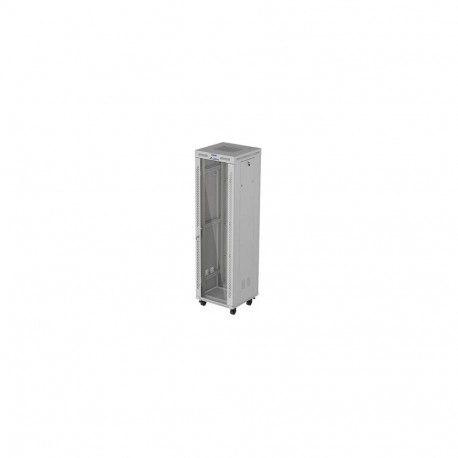 19" 42U Standing Rack Cabinet 600×600 Gray with Glass Door and LCD (Flat Pack)