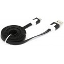 Omega cable USB - microUSB 1m flat, black (41856)