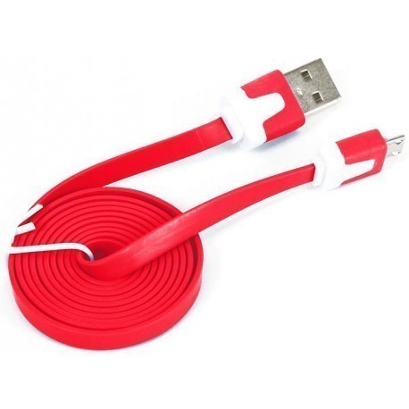 Omega kaabel microUSB 1m lame, punane (41860)