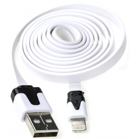 Omega cable Lightning 1m flat, white (41822)