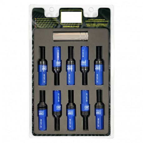 Kruvide komplekt OMP OMPS09971207 28 mm Sinine M12 x 1,25