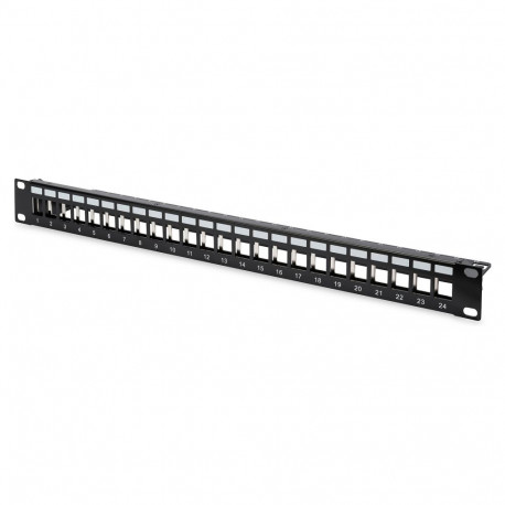 DIGITUS 1HE 24-port modulaarne patch-paneel, must