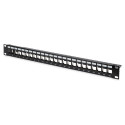 "DIGITUS Patchpanel 1HE 24-Port Modular Patchpanel schwarz"