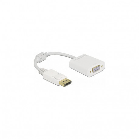 Delock DisplayPort 1.2 pistik - VGA pesa passiivne valge adapter