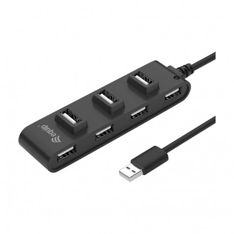 Equip 7-pordiline USB-jaotur 2.0 7x2.0 480Mbps ilma toiteplokita must