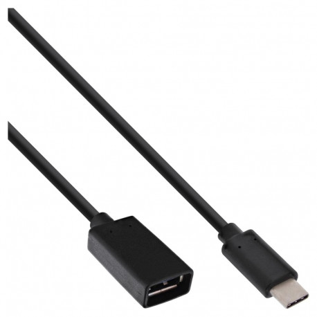 "INLINE USB 3.1 Adapterkabel Typ C Stecker an A Buchse schwarz 0,15m"