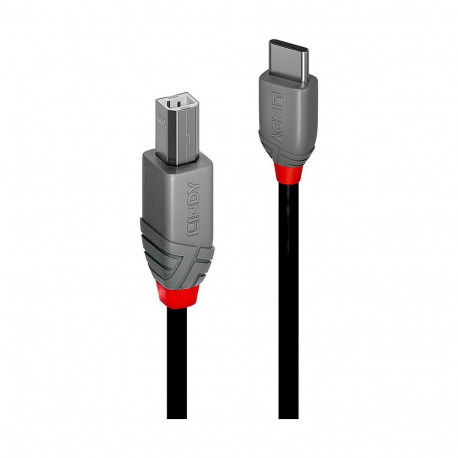 "LINDY 1m USB 2.0 Typ C an B Kabel, Anthra Line"