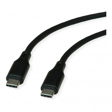 "ROLINE USB 2.0 Kabel, Typ C-C, ST/ST, Silikon, 60W, schwarz, 1 m"