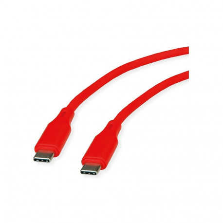 "ROLINE USB 2.0 Kabel, Typ C-C, ST/ST, Silikon, 60W, rot, 1 m"