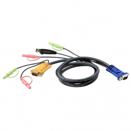 "ATEN 2L-5302U KVM Kabel VGA USB und Audio schwarz 1.8m"