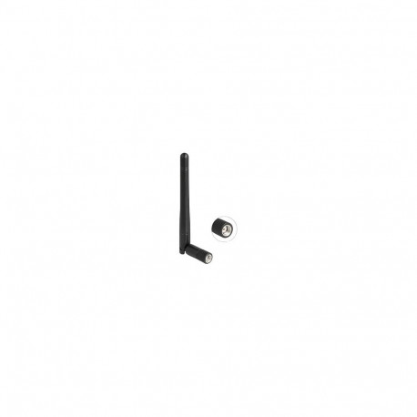 "DeLock WLAN 802.11 ac/ax/a/b/g/n Antenne RP-SMA Stecker 2 dBi omnidirektional mit Kippgelenk schwar